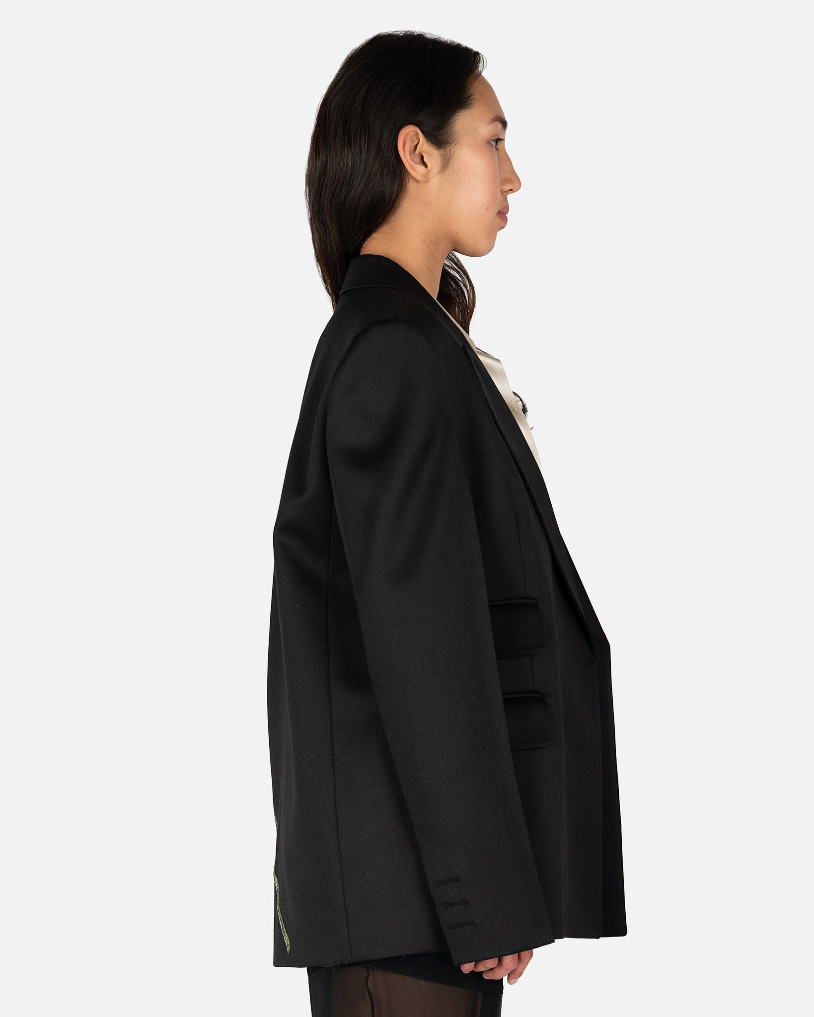 Floral Tuxedo Oversized Blazer in Black/White – SVRN
