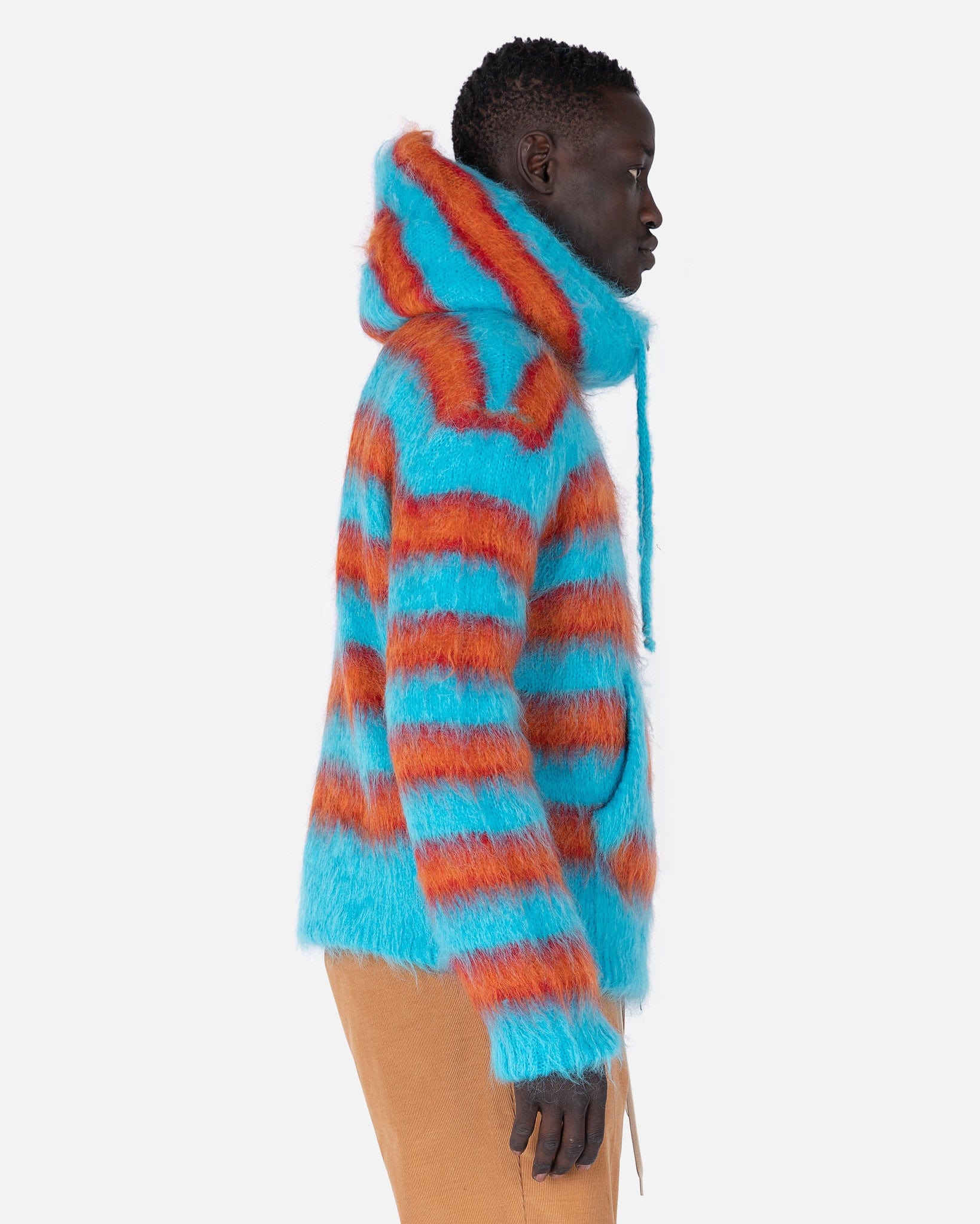 Marni Men's Sweatshirts Fuzzy Wuzzy Brushed Cardigan in Turquoise