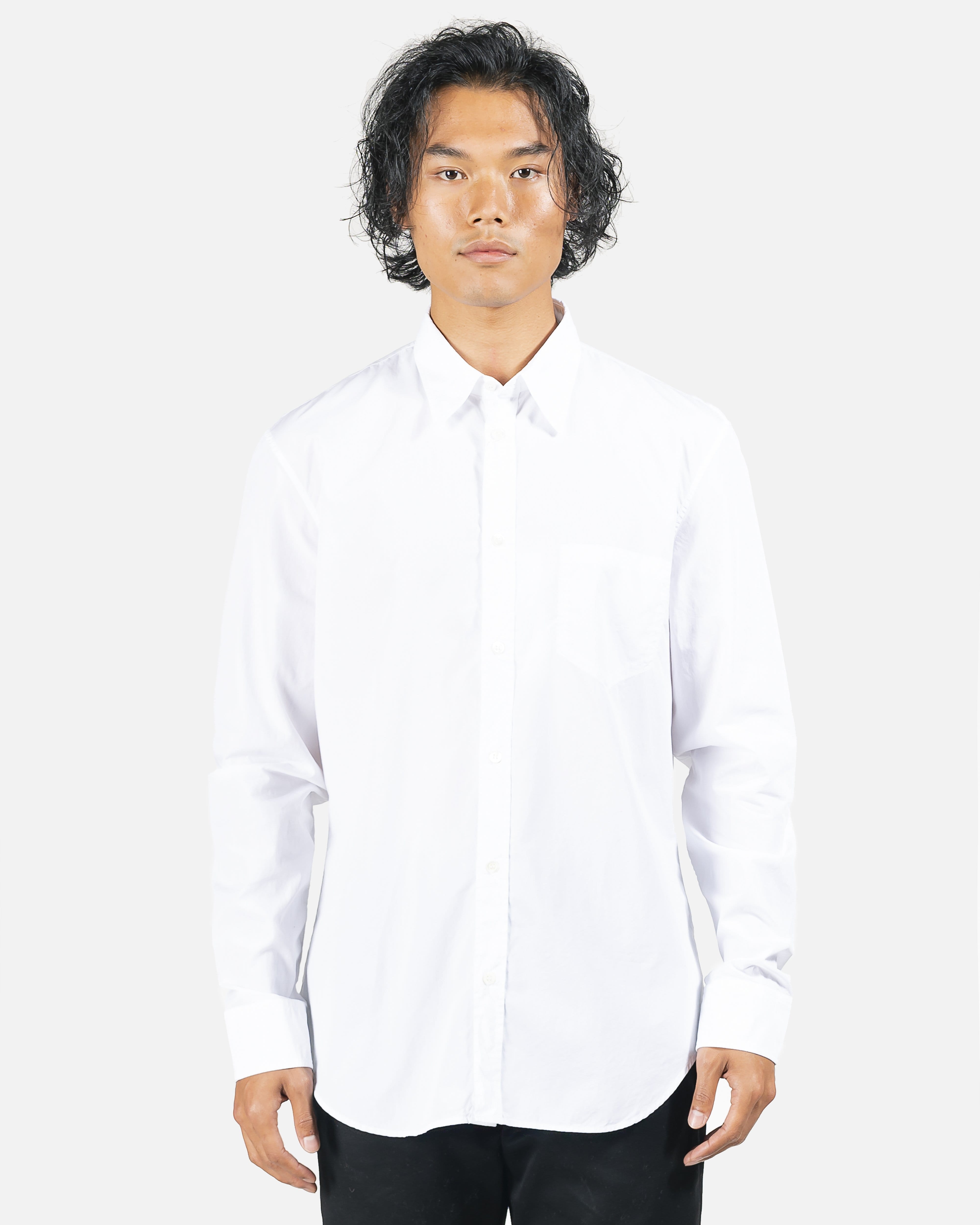 Garment-Dyed Slim Shirt in White – SVRN