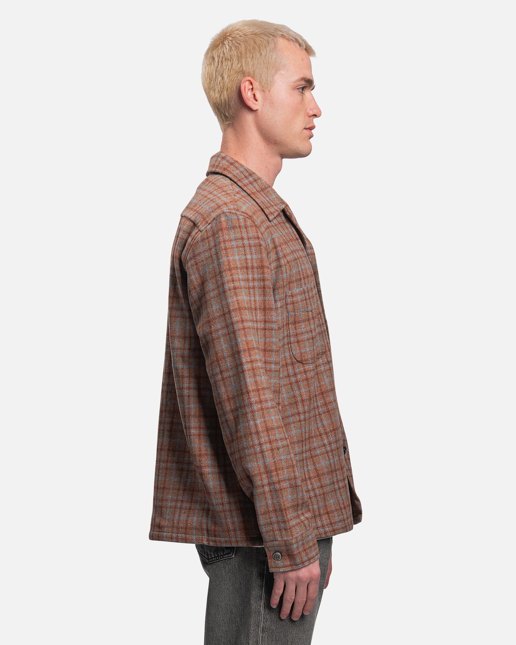 Heusen Shirt in Rust Check Country Wool