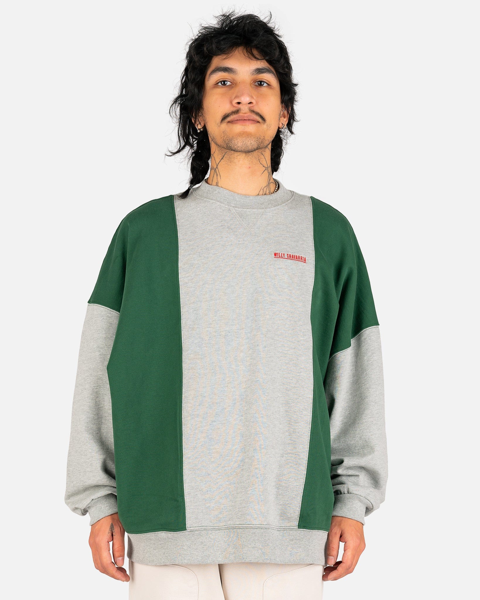 Hooligan Block Sweatshirt in Heather Gray/Dark Green – SVRN