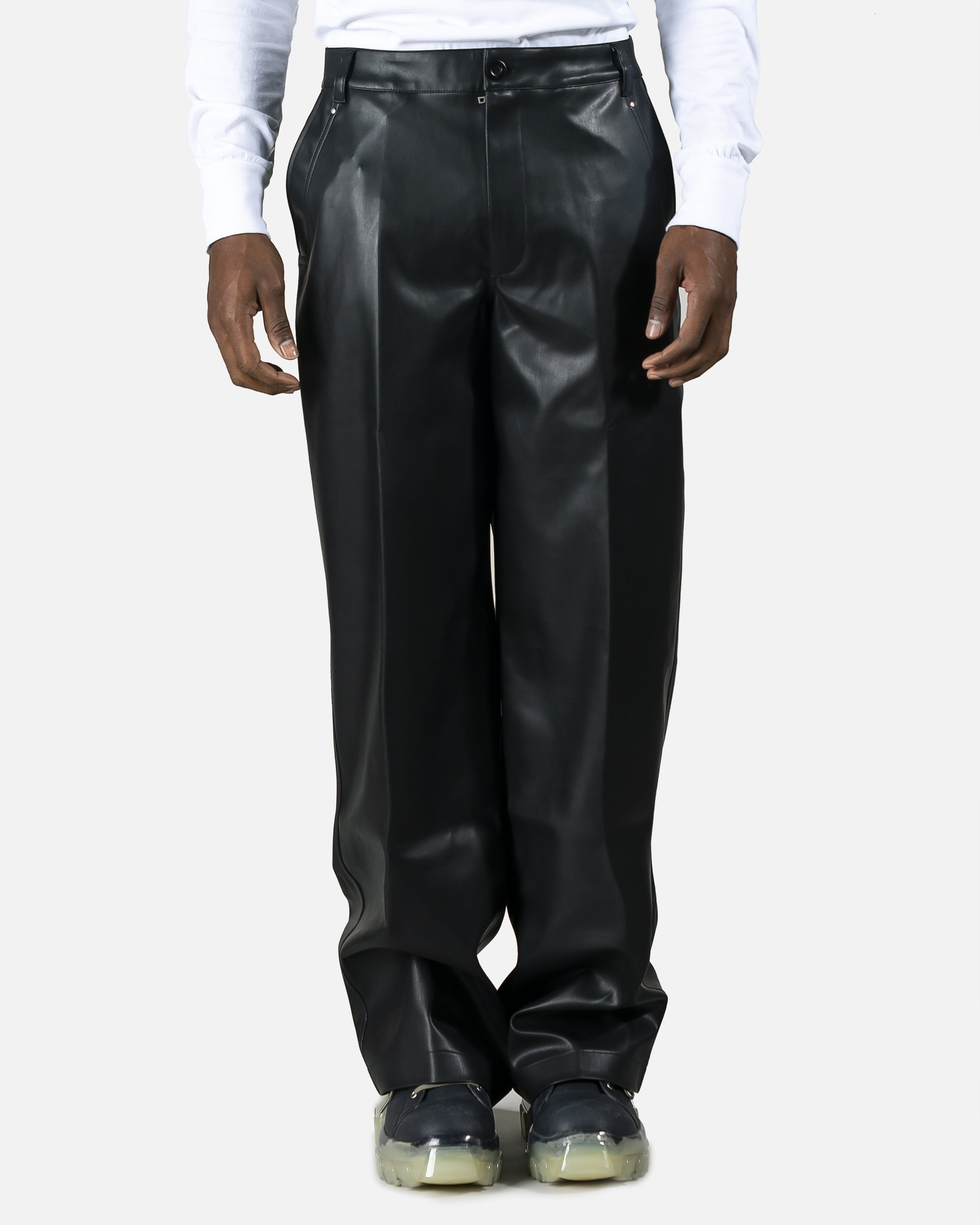 Jet Vegan Leather Trousers in Black – SVRN