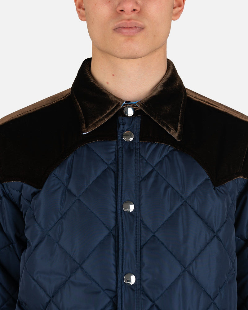 Marni Men's Jackets Lightweight Nylon Padded Jacket in Royal