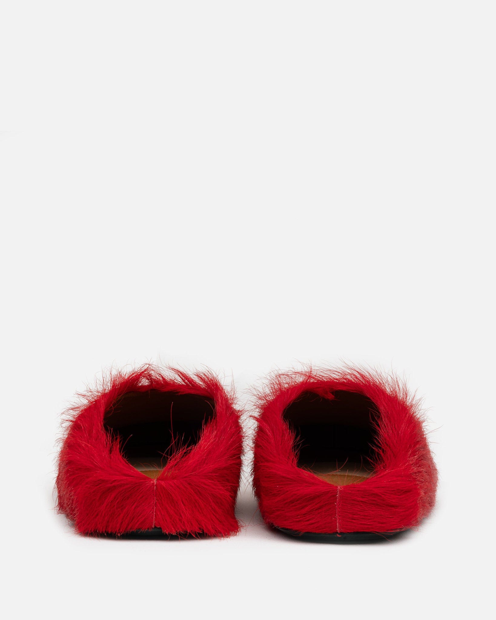 Marni Men's Shoes Long Calf-Hair Sabot in Red