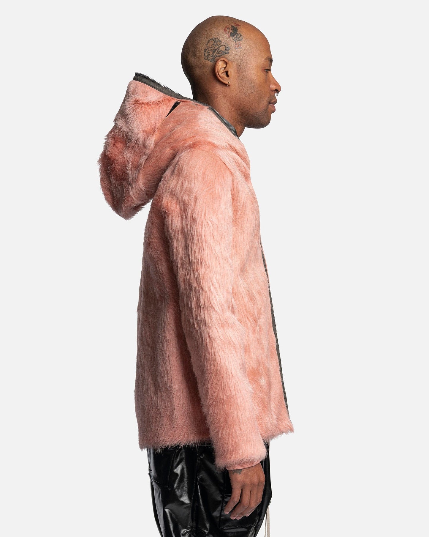 Rick Owens Men's Jackets Long Hair Gimp Jacket in Dirty Pink