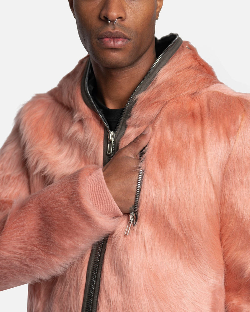 Rick Owens Men's Jackets Long Hair Gimp Jacket in Dirty Pink