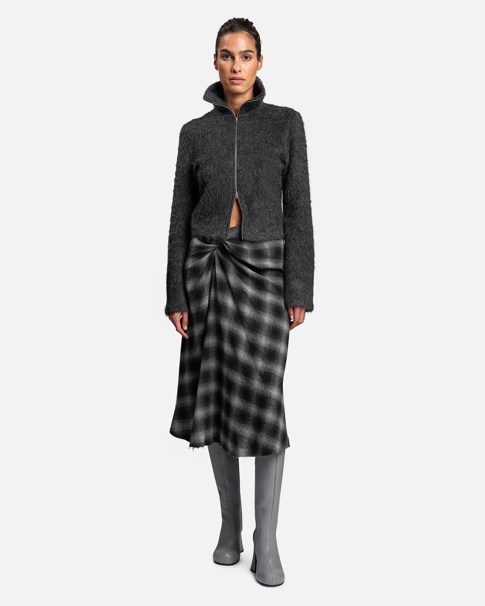 Nicole Checked Skirt in Anthracite