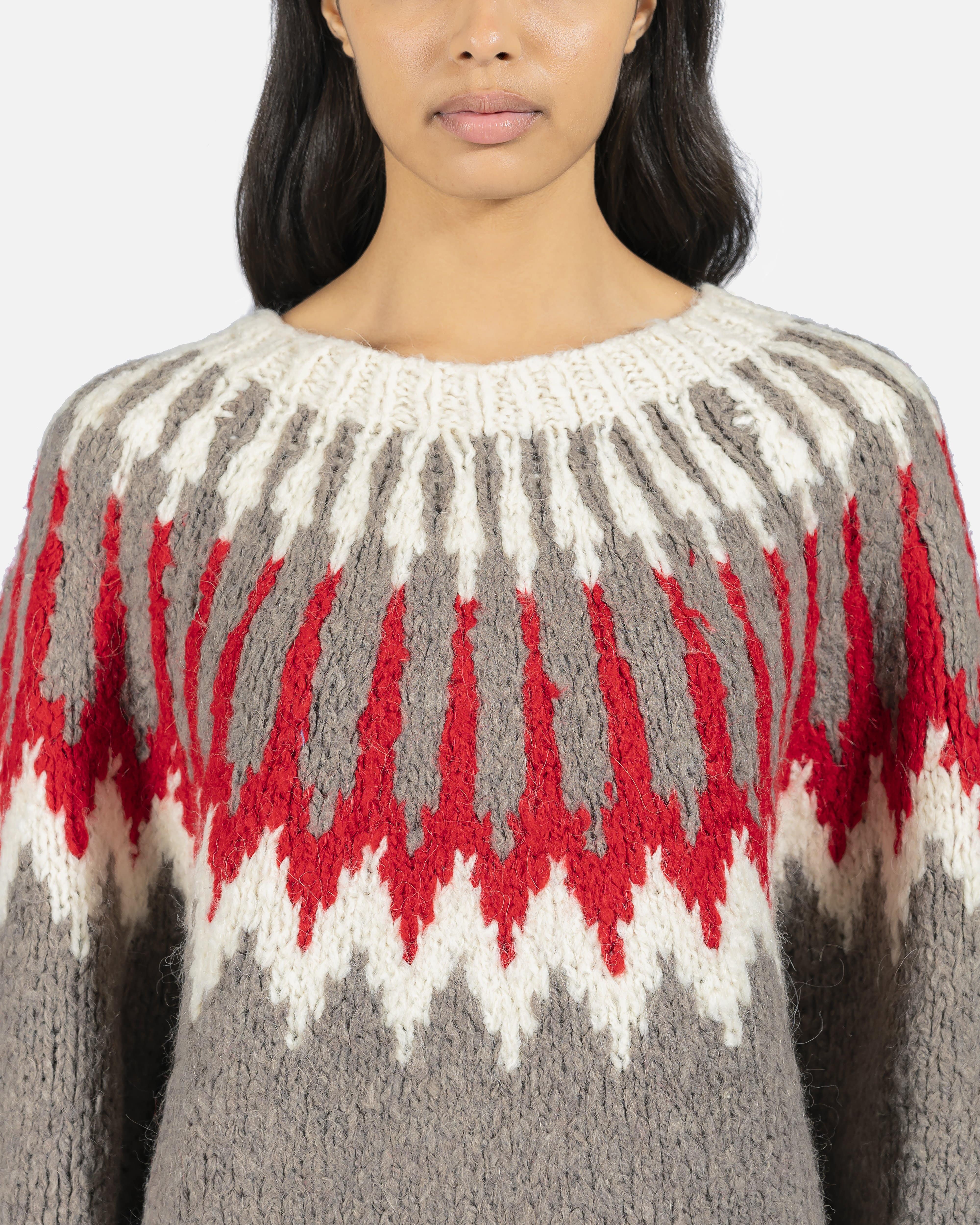 Nordic Crewneck Sweater in Grey/Red – SVRN