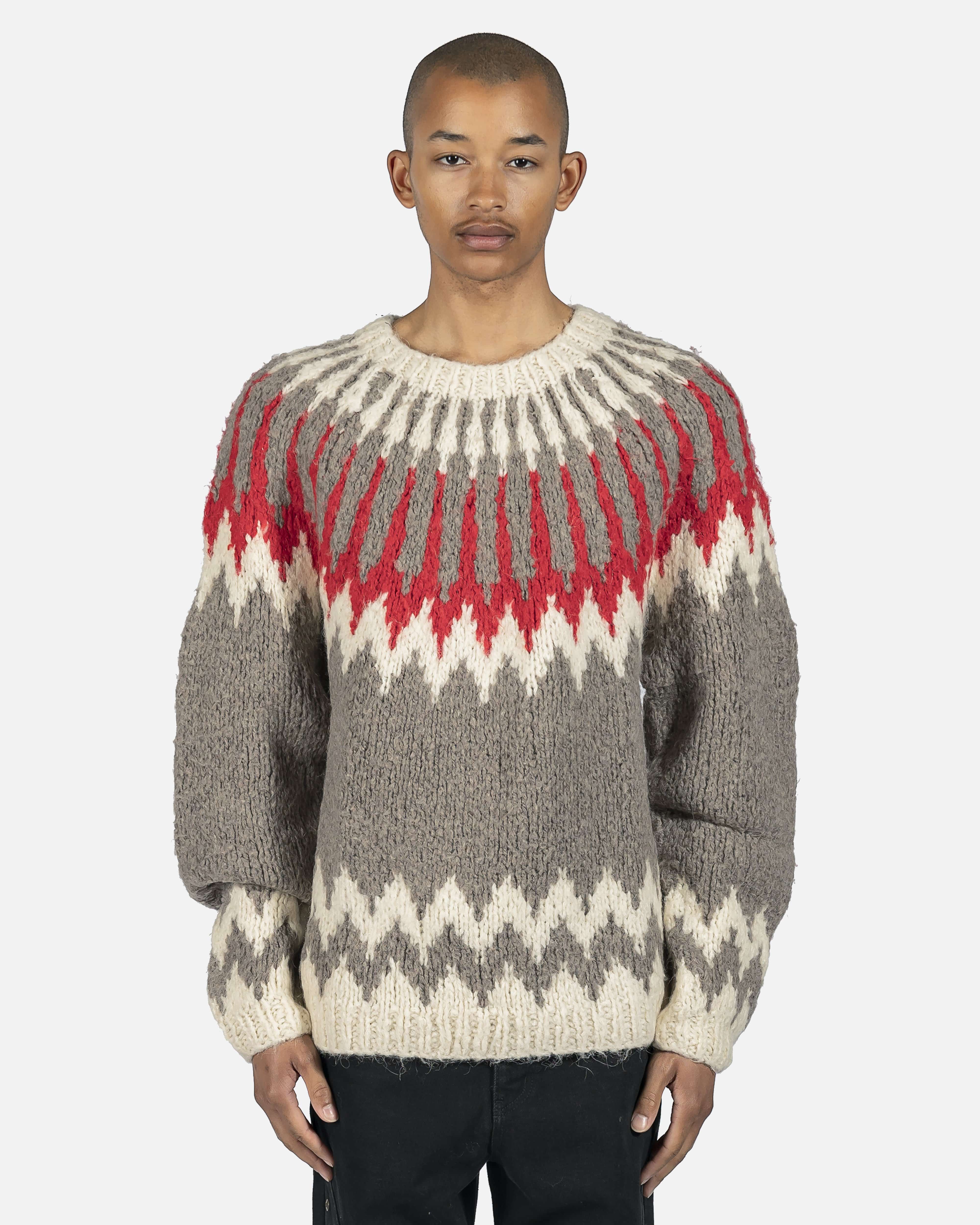 Nordic Crewneck Sweater in Grey/Red – SVRN
