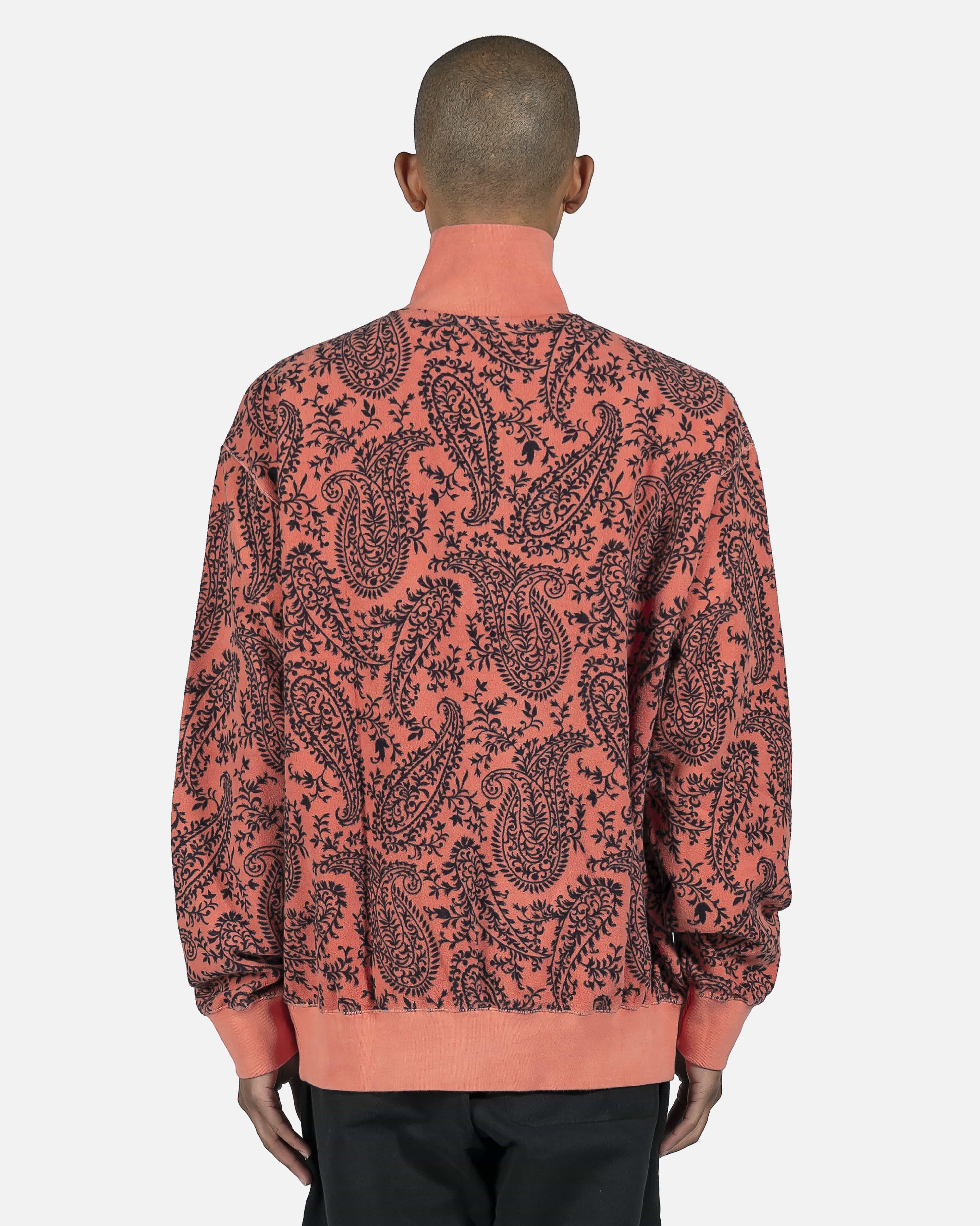 Paisley Reverse Fleece Half-Zip in Coral – SVRN