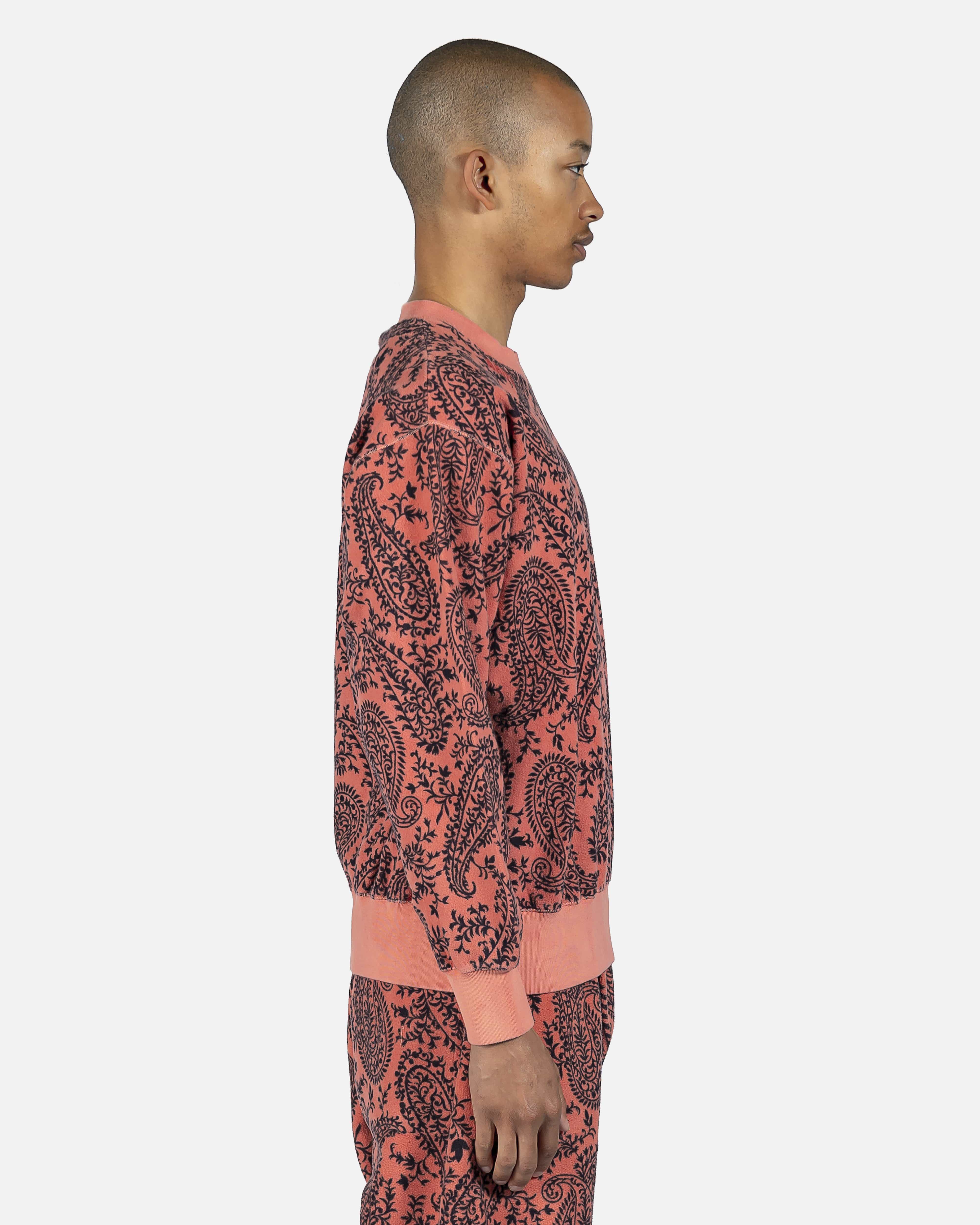 Paisley Reverse Fleece Sweatshirt in Coral – SVRN