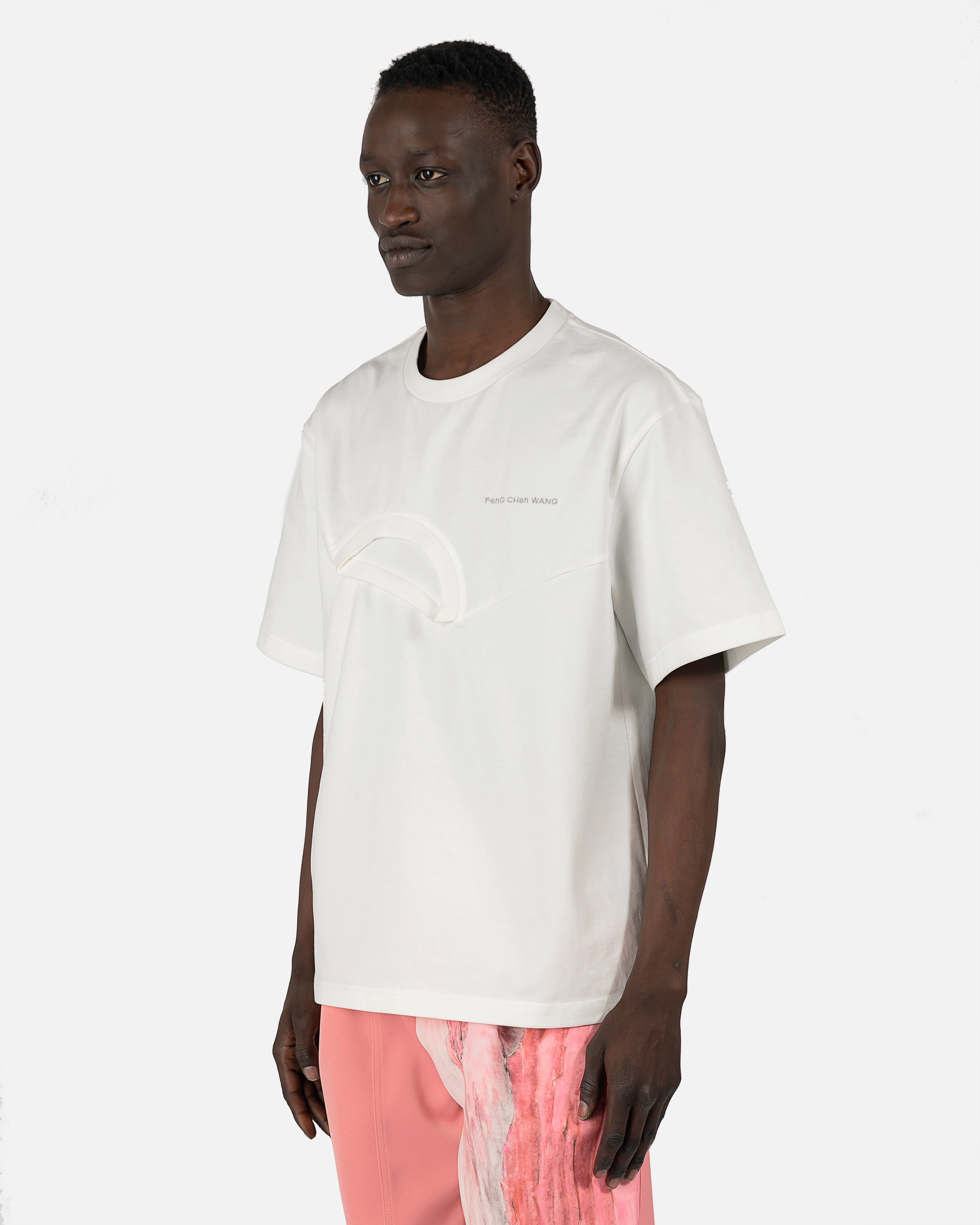 Panelled Collar T-Shirt in White