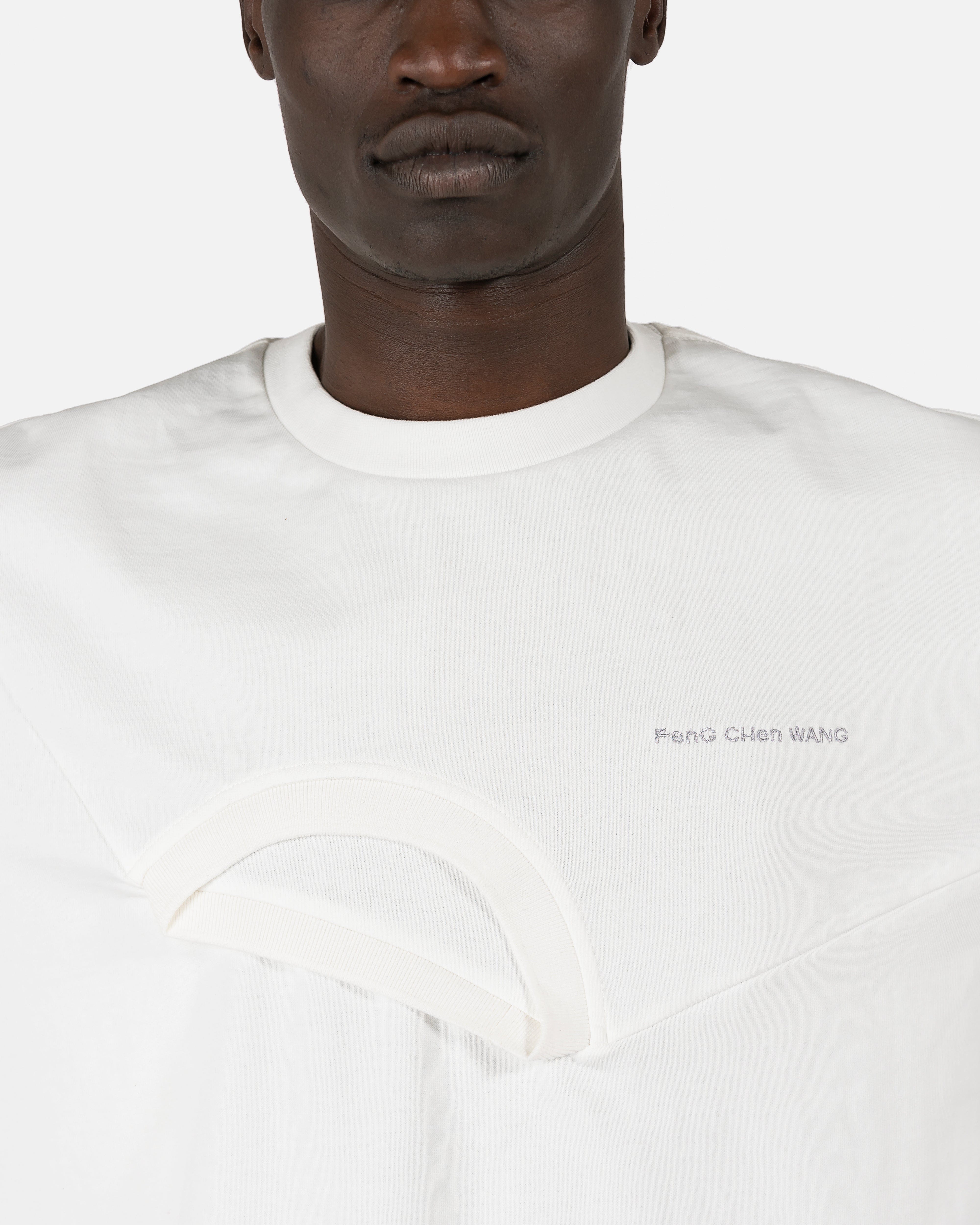 Panelled Collar T-Shirt in White