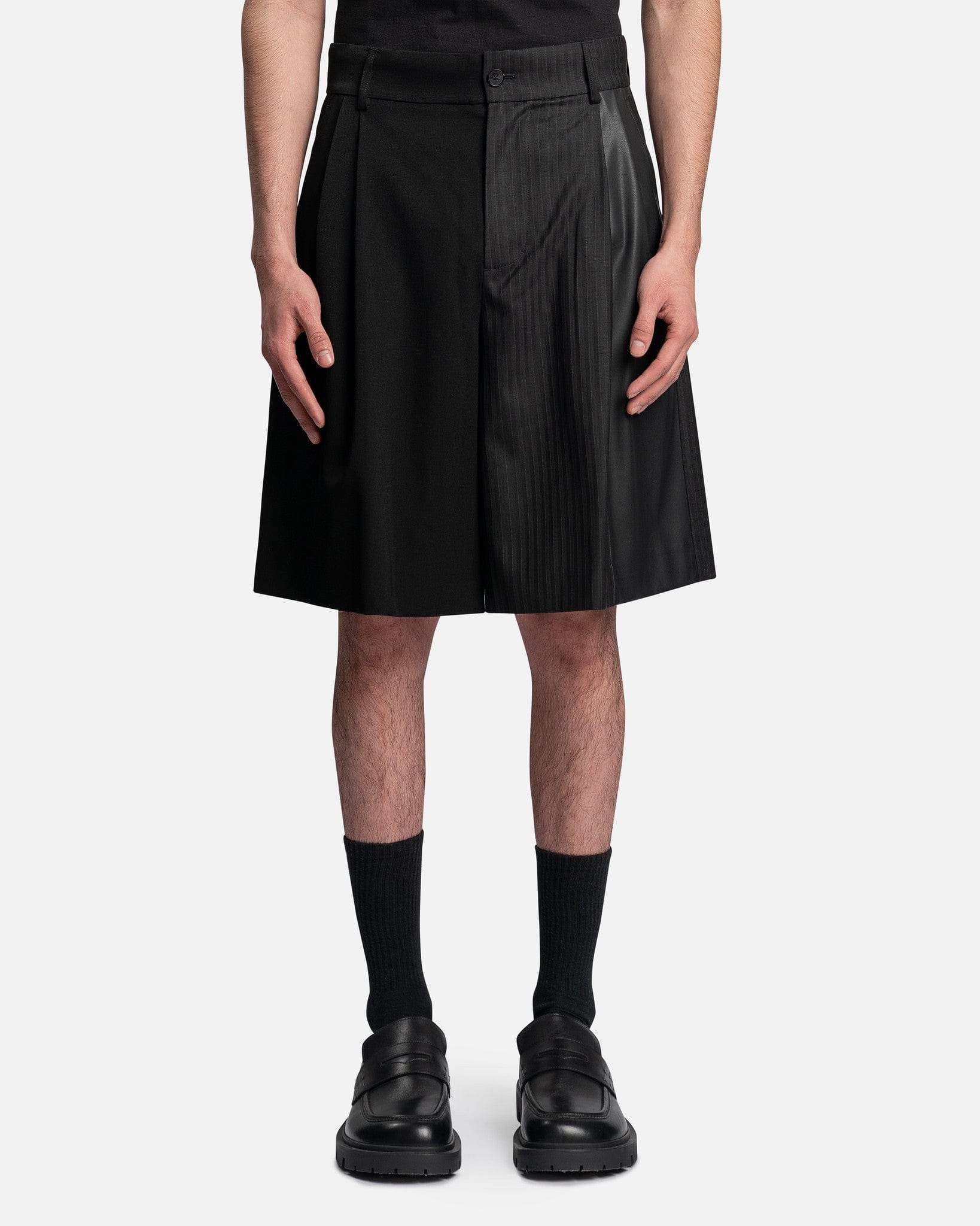 Pinstripe Shorts in Black