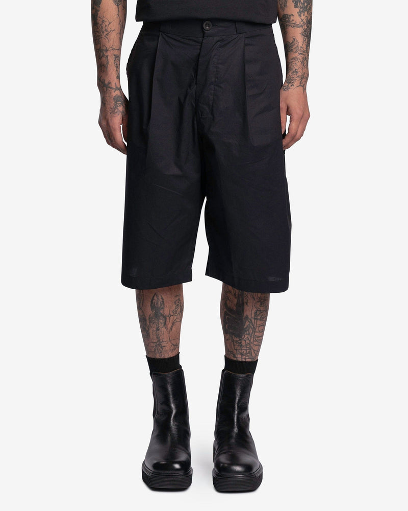 Regular Fit Pleated Shorts - Black - Men