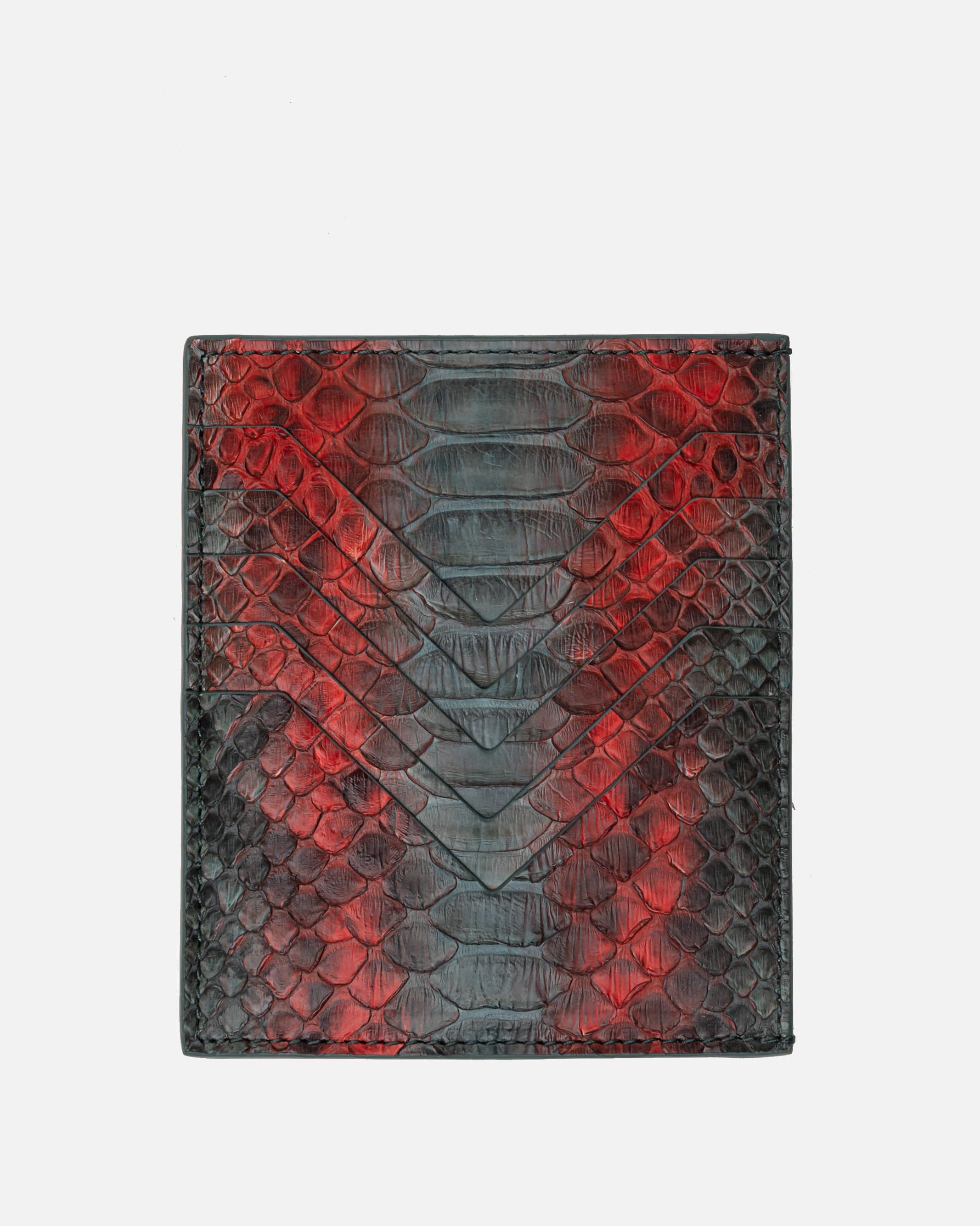 Python Square Credit Card Holder in Teal/Red