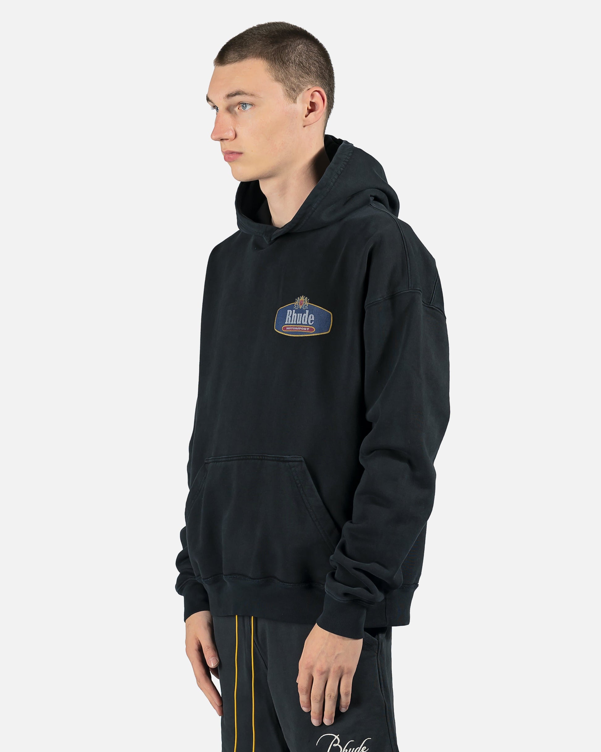 Rhude Racing Crest Hoodie in Black