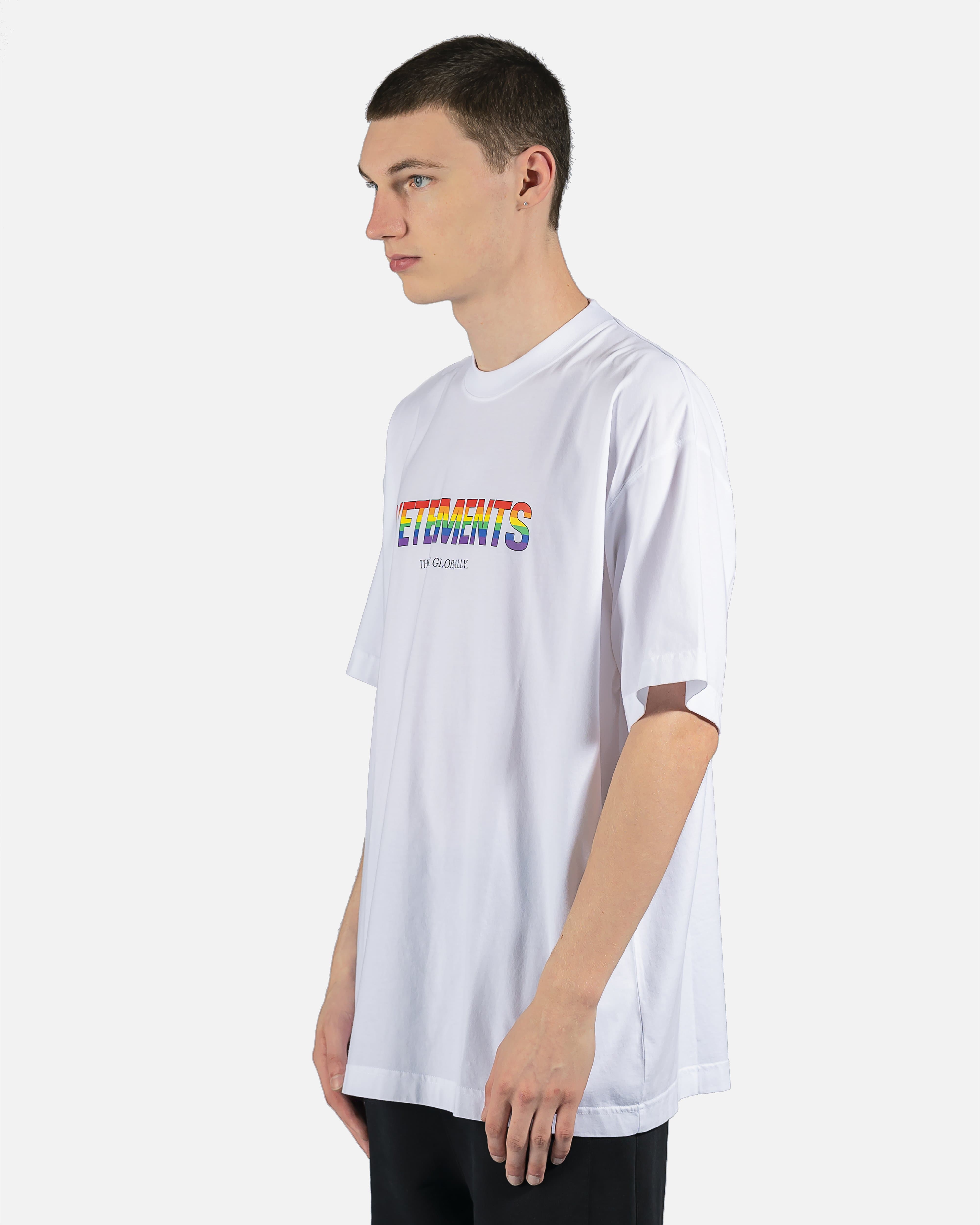 Rainbow Flag Logo Tee in White – SVRN