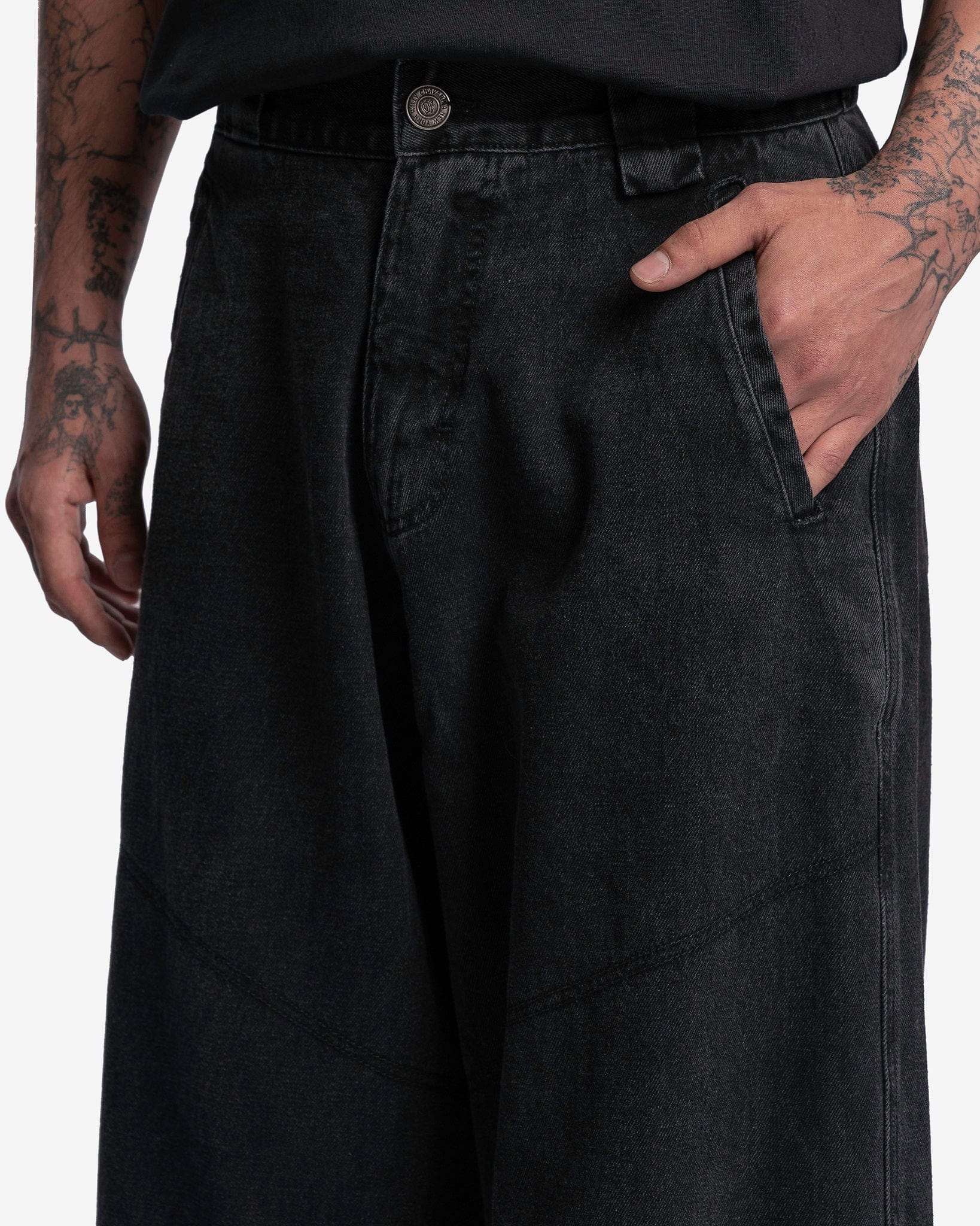 Raver Pants in Washed Black