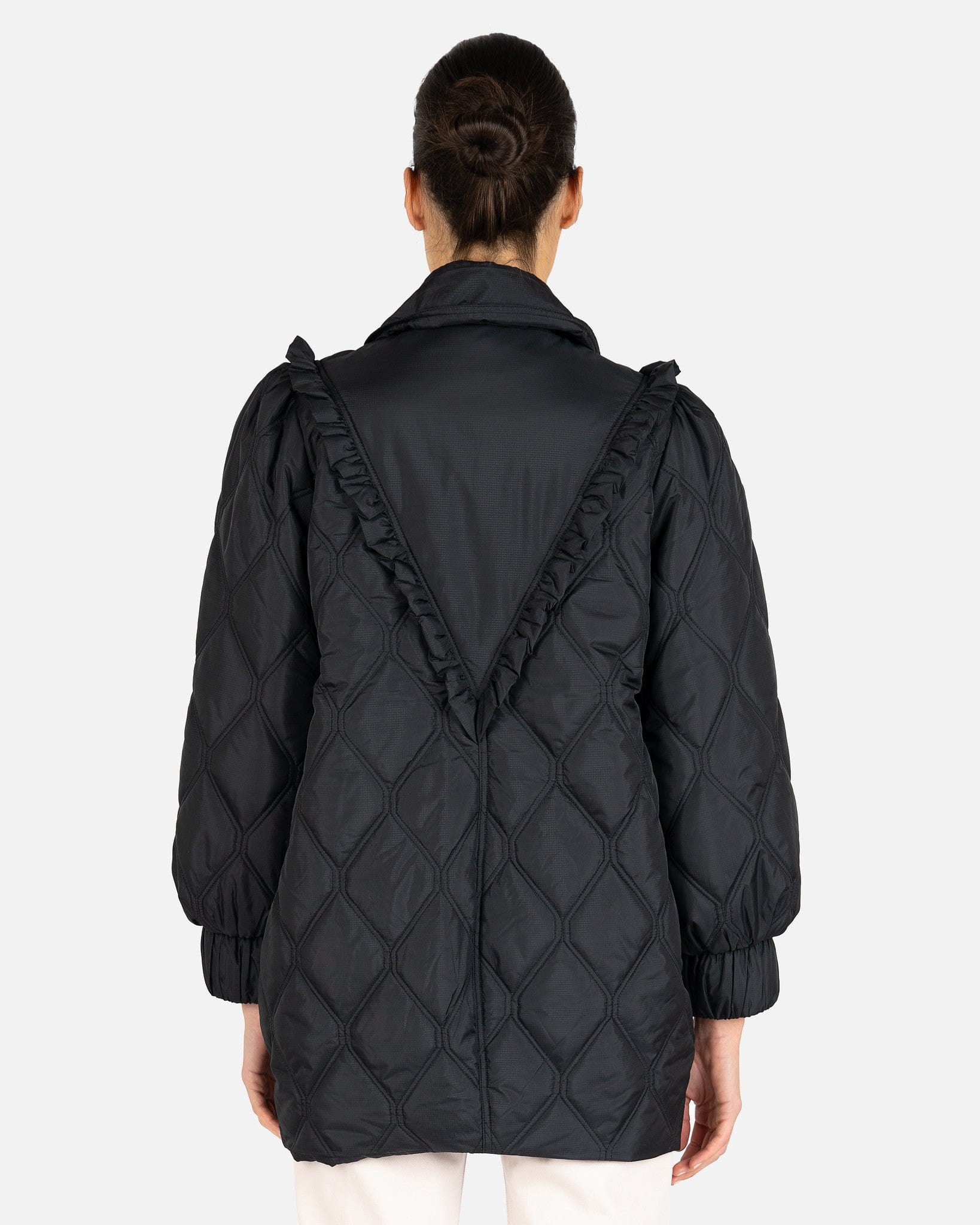 Recycled Ripstop Quilt Jacket in Black