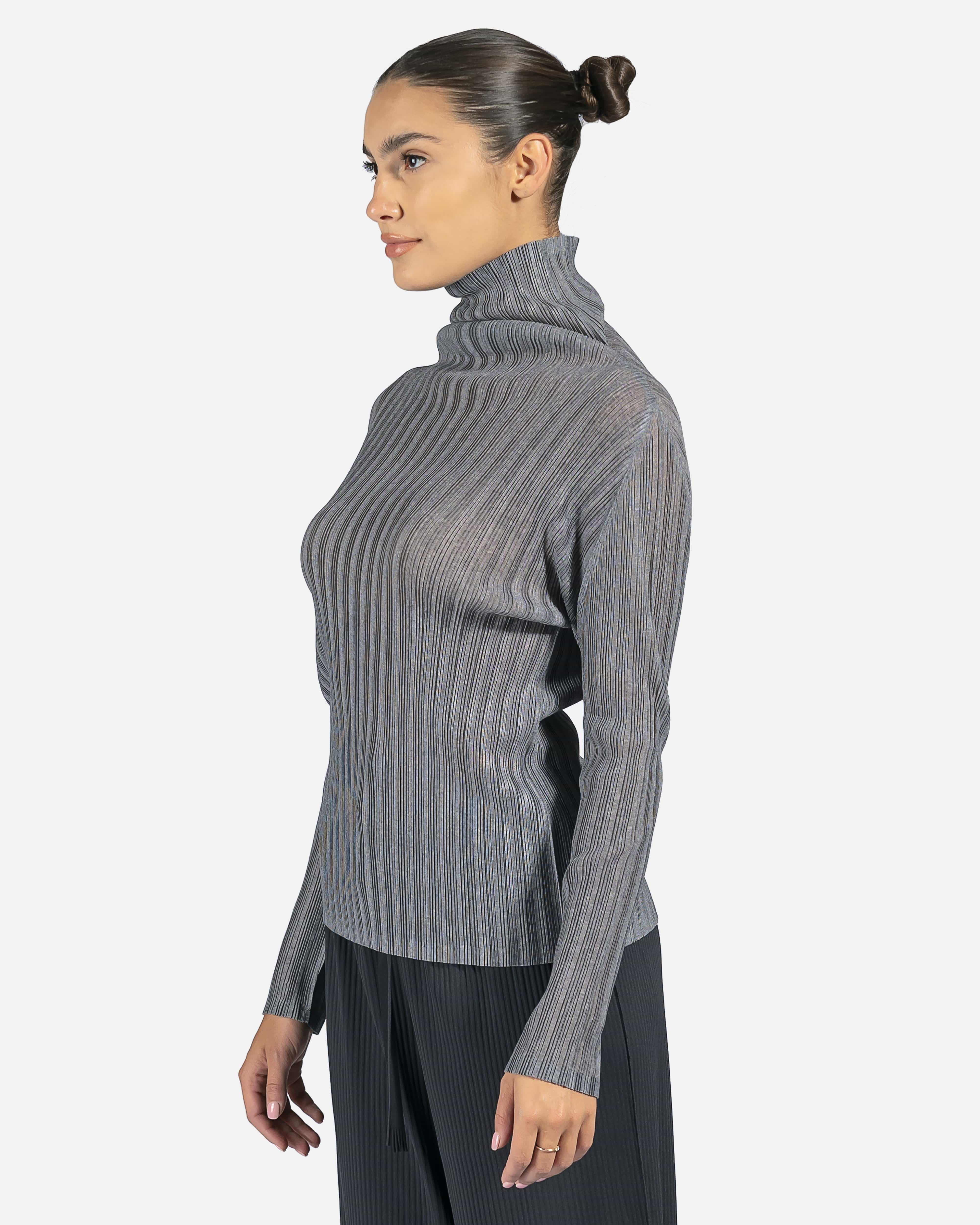 Rib Pleats Basic Top in Grey – SVRN