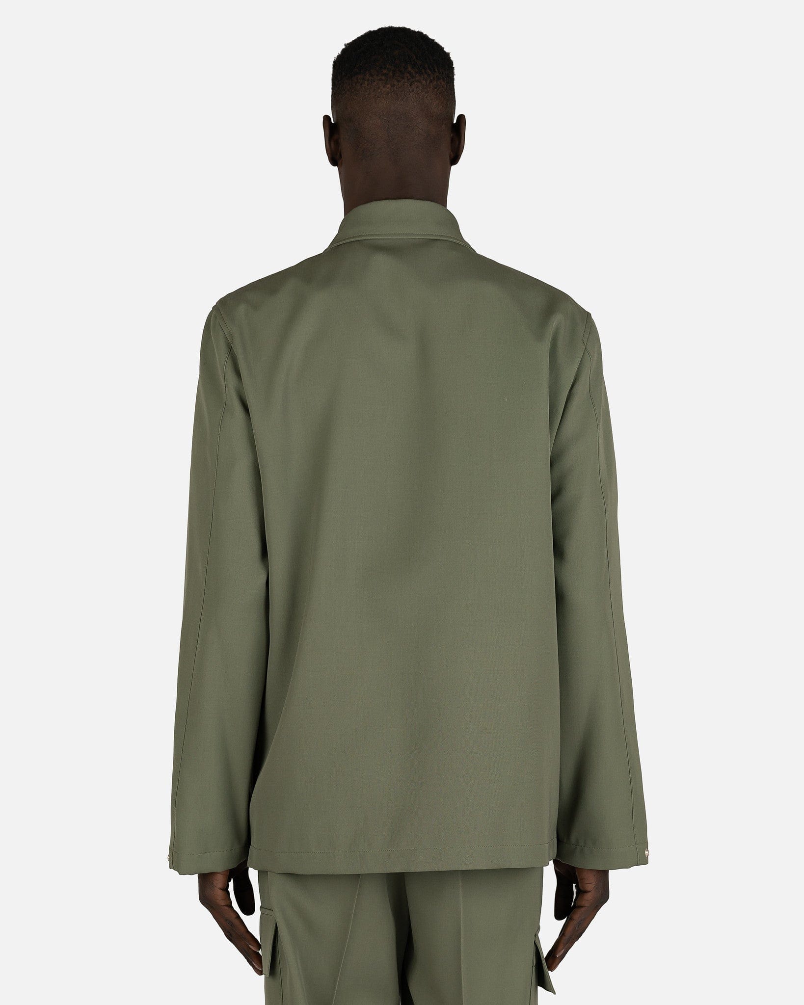 Sharp Wool Gabardine Sport Jacket in Green