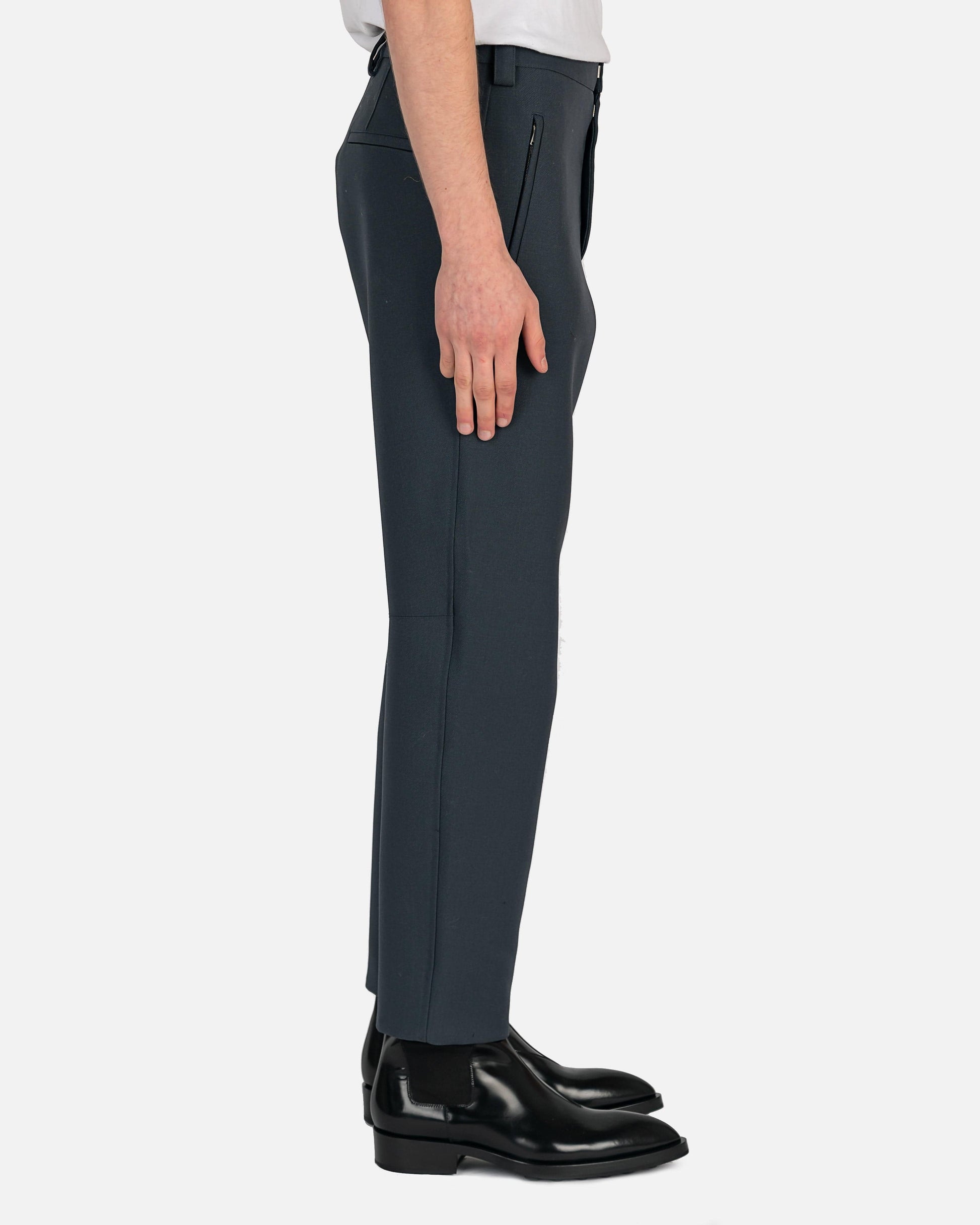 Jil Sander Men's Pants Sharp Wool Serge Trouser in Dark Grey