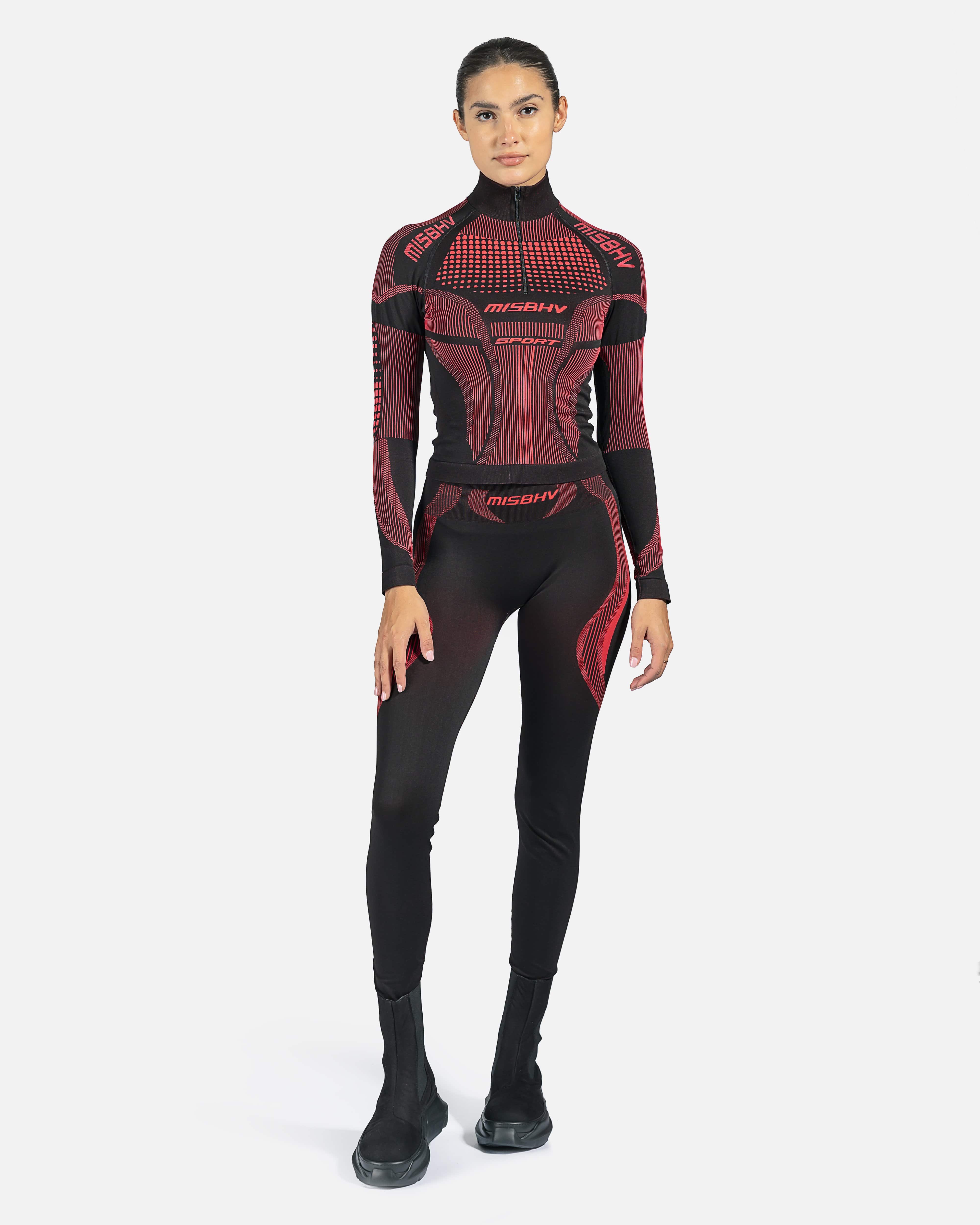 Sport Active Leggings in Black Red SVRN