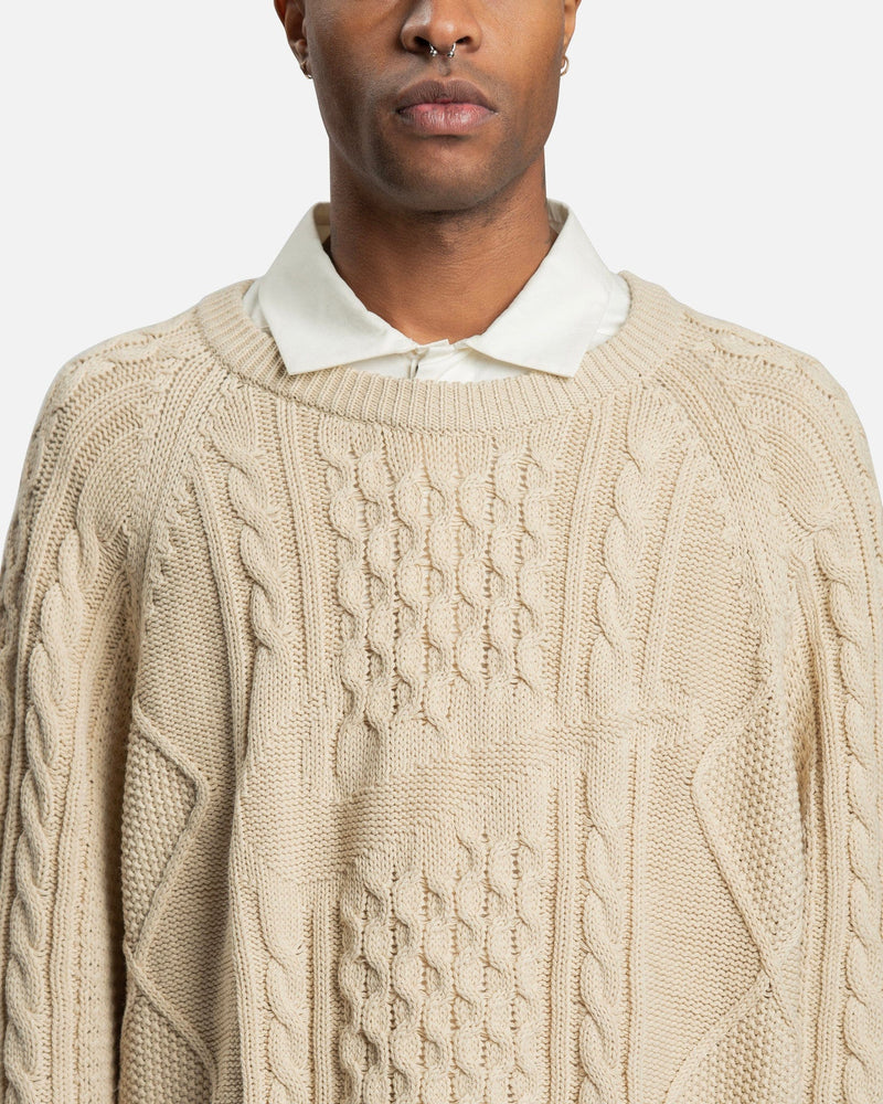 Nike Men's Sweater Sportswear Cable Knit Sweater in Rattan