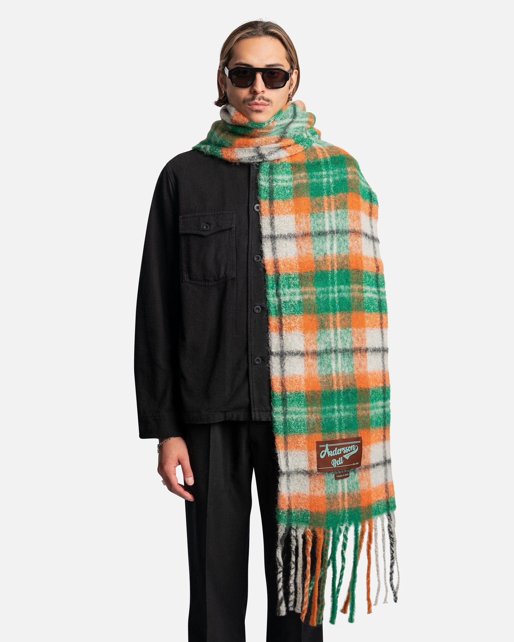 Stola Big Check Scarf in White