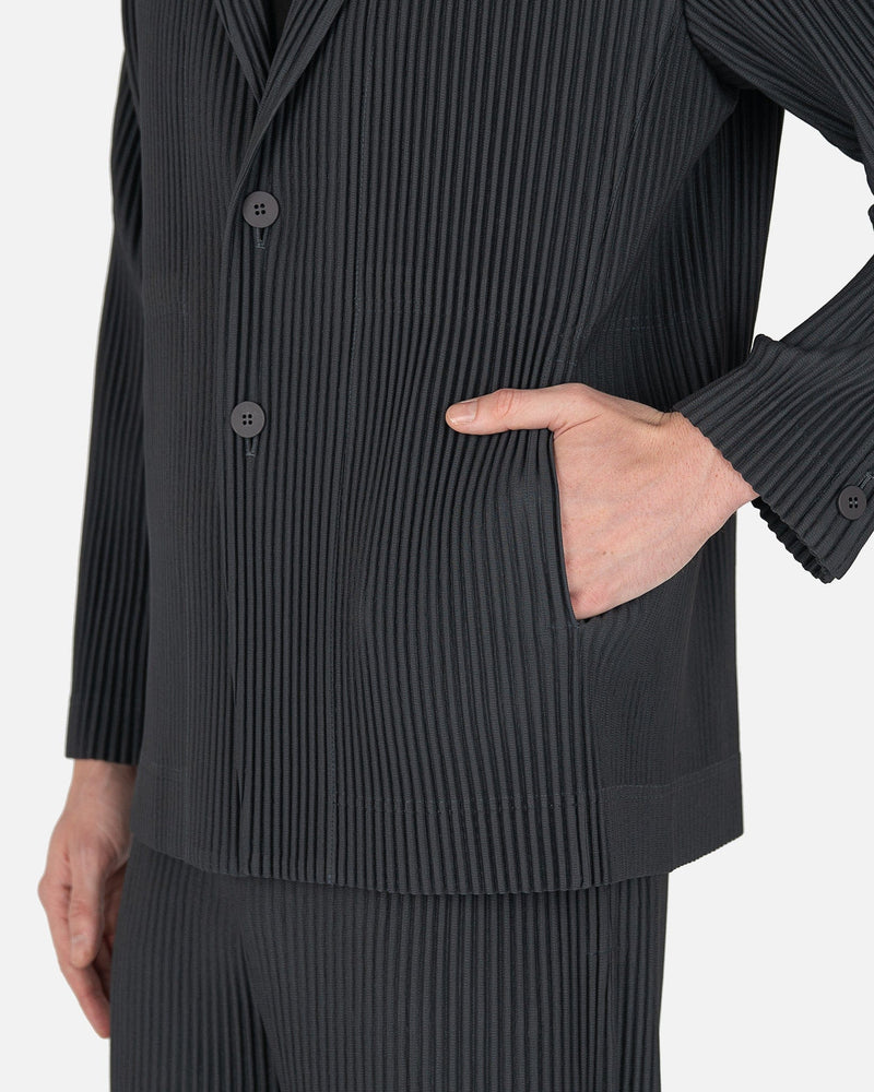 Tailored Pleats Jacket in Dark Grey