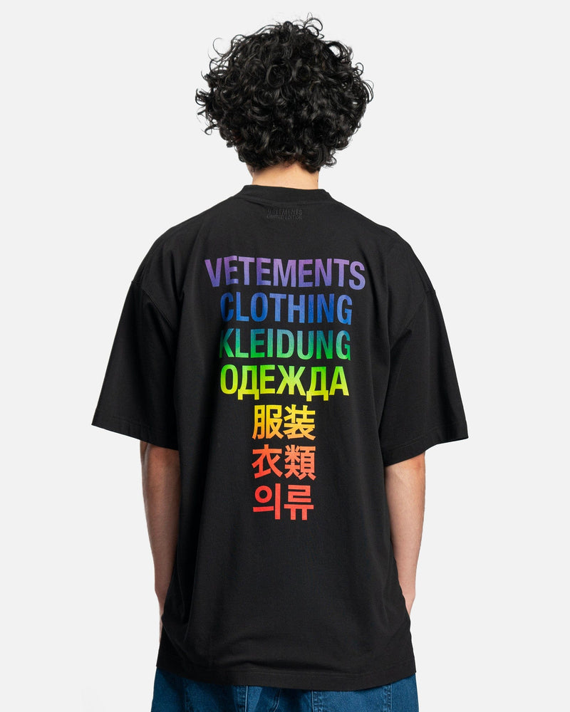 Translation T-Shirt in Black/Rainbow