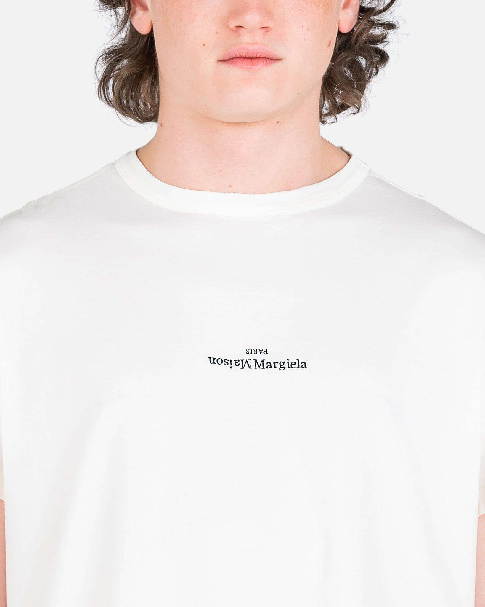 Upside Down Logo T-Shirt in White