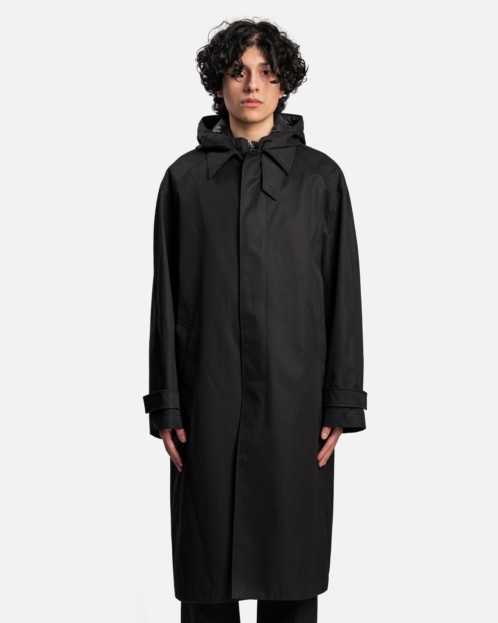 Ventile Double Layered Desing Mid Length Coat in Black