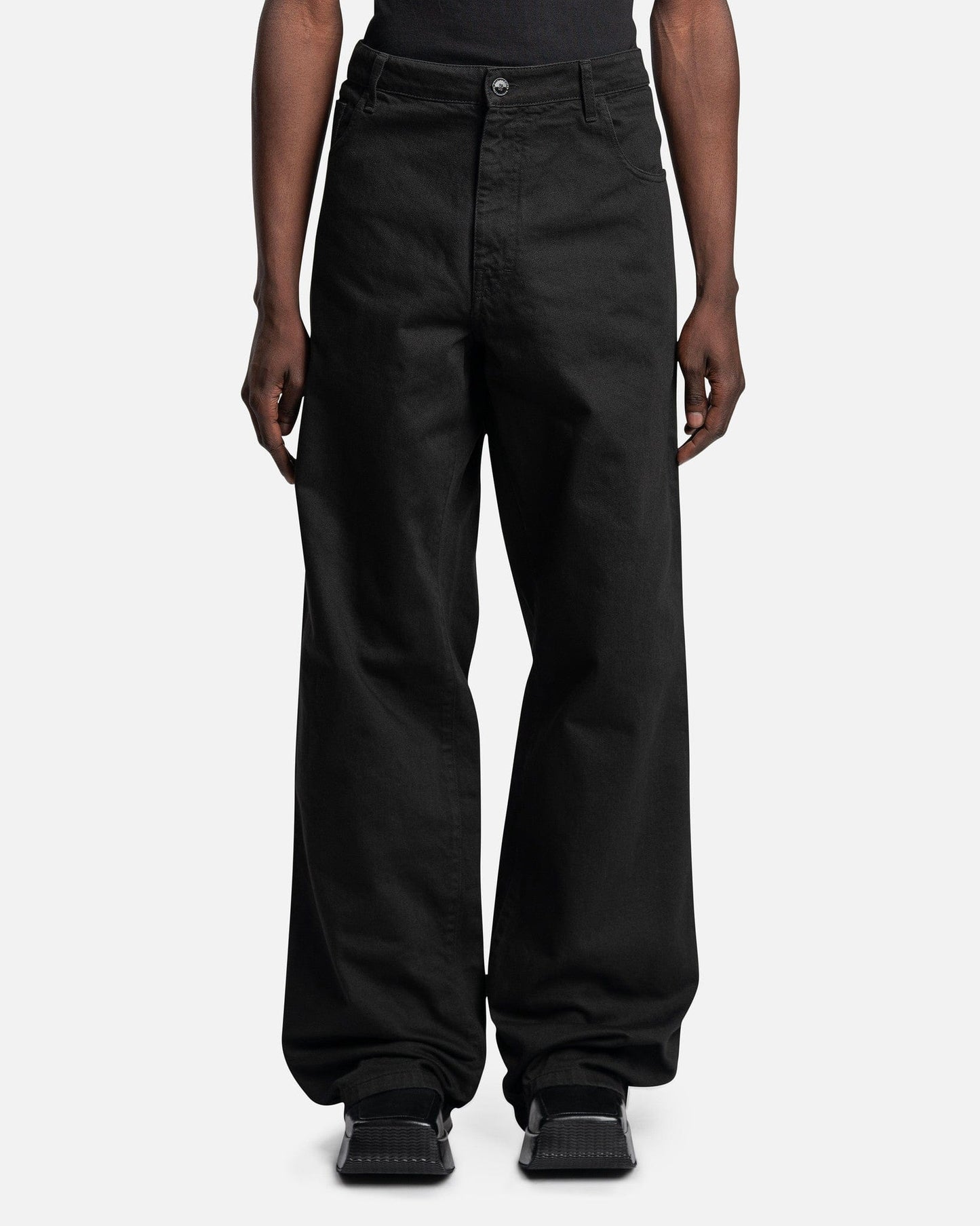 Raf Simons Men's Pants Wide Fit Denim Workwear Pants in Black